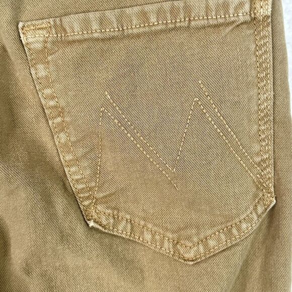 Mother The Tomcat Straight Leg Jeans Women’s 24 Lark Tan Khaki High Rise Button - Picture 13 of 15